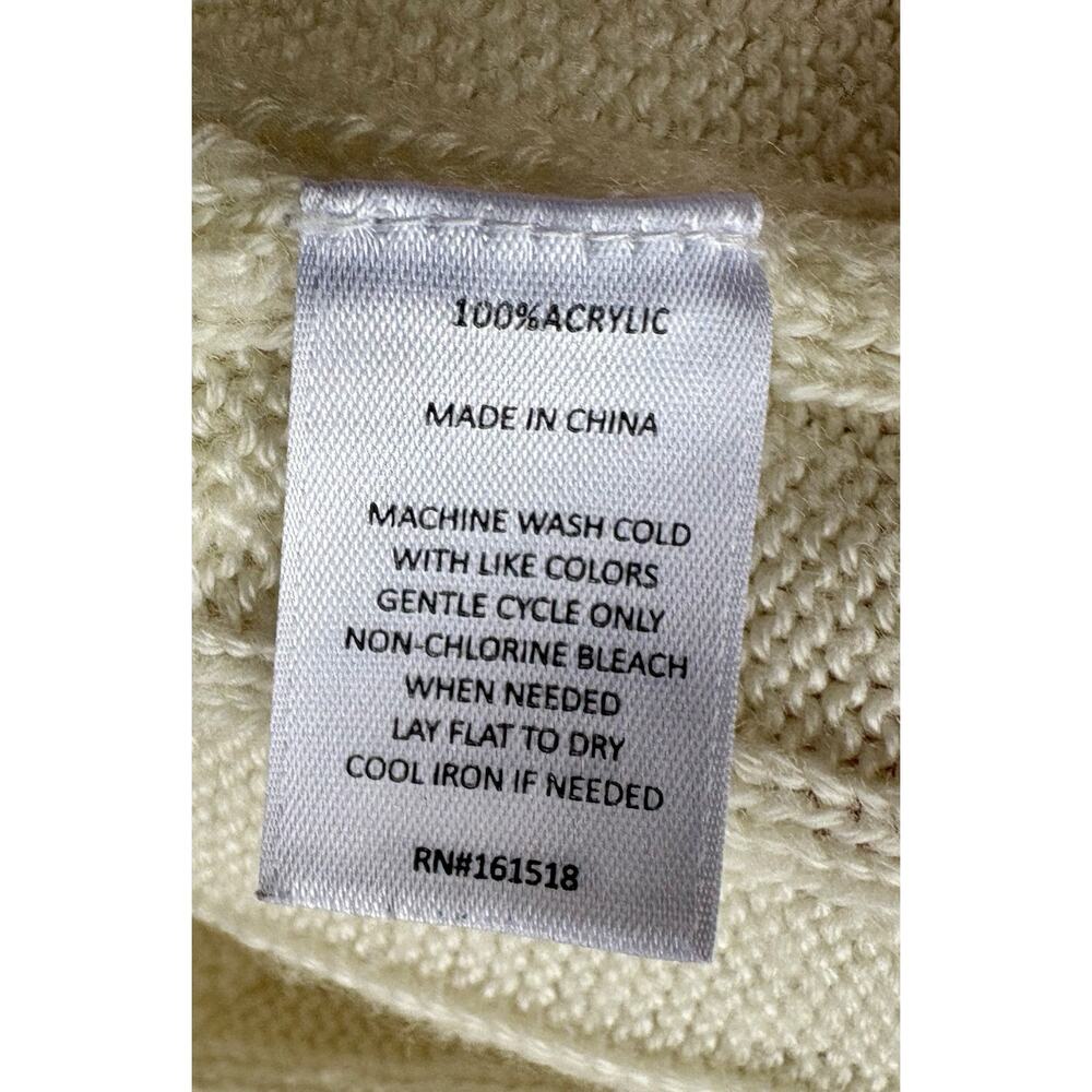 Alredine Sweater Womens XL Ivory Cream Pink Preppy Cable Knit Acedemia Pullover - Picture 5 of 5